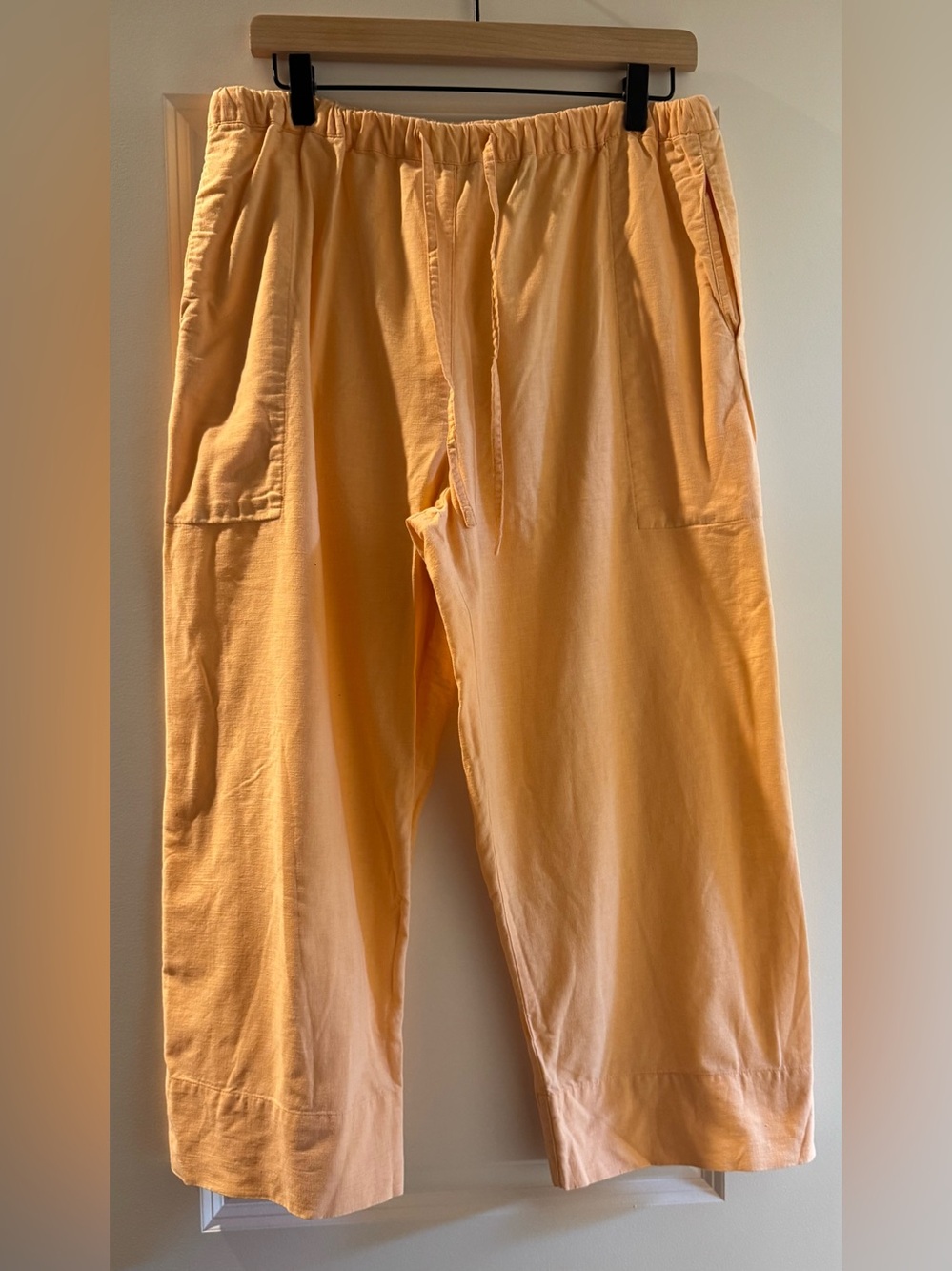 White stag peach linen blend wide leg pull on pants women’s large 12/14